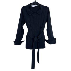 Charlotte Nolan Jacket Womens Size Small‎ S Black Belted Long Sleeve